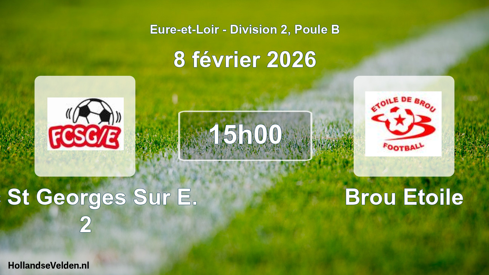 Geplande wedstrijd: Fc St Georges Sur E. 2 - Brou Etoile (8 februari 2026)