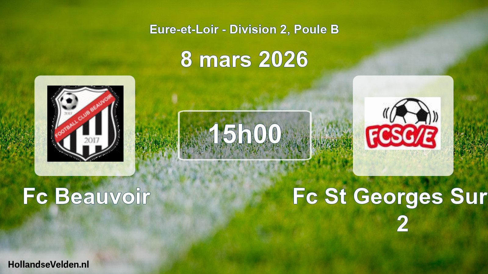Scheduled Match: Fc Beauvoir - Fc St Georges Sur E. 2 (8 March 2026)
