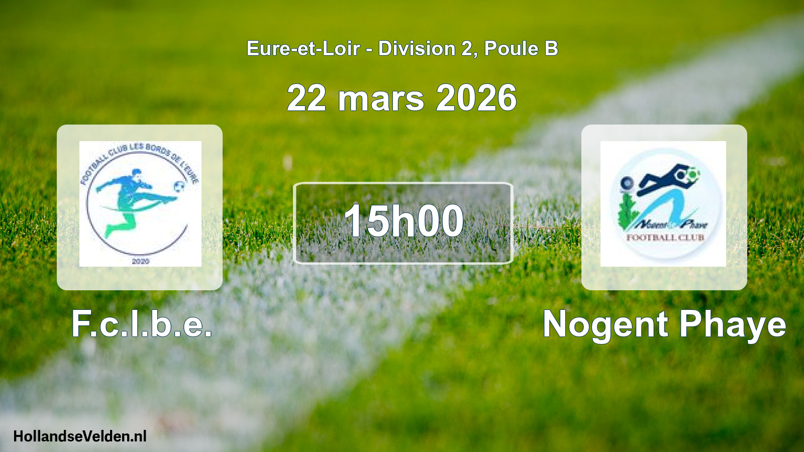 Geplande wedstrijd: F.c.l.b.e. - Nogent Phaye (22 mars 2026)