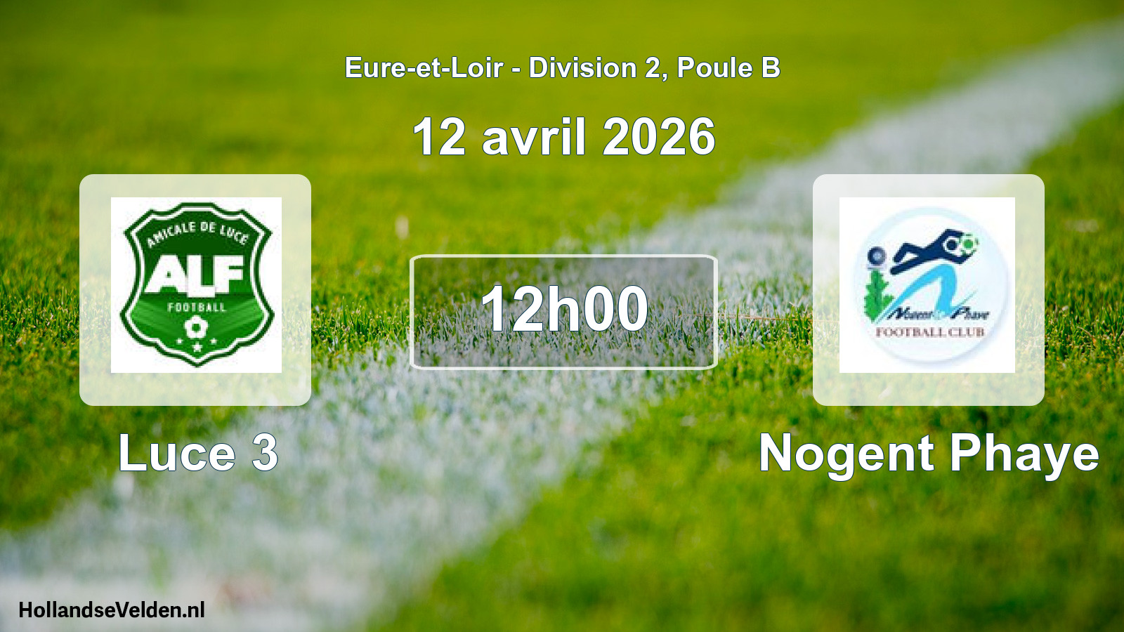 Geplande wedstrijd: Luce 3 - Nogent Phaye (12 april 2026)