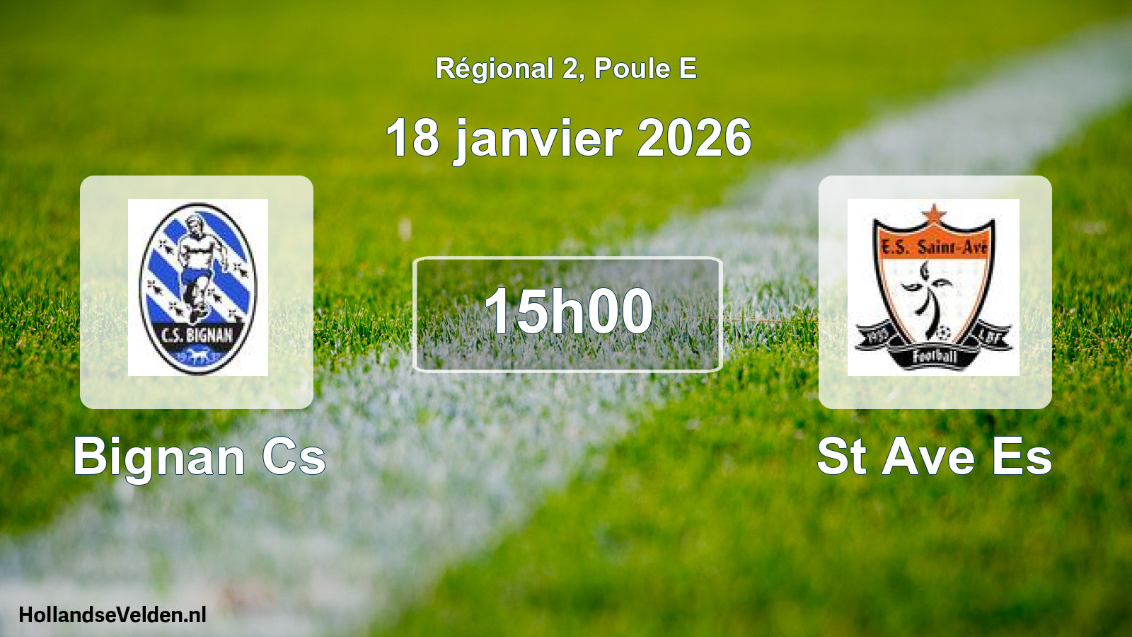 Scheduled Match: Bignan Cs - St Ave Es (18 January 2026)