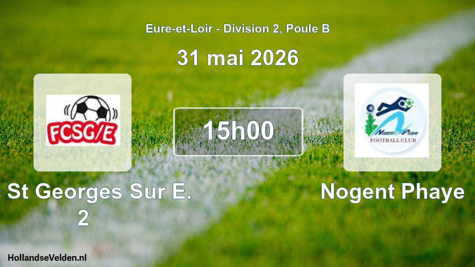 Geplande wedstrijd: Fc St Georges Sur E. 2 - Nogent Phaye (31 mei 2026)