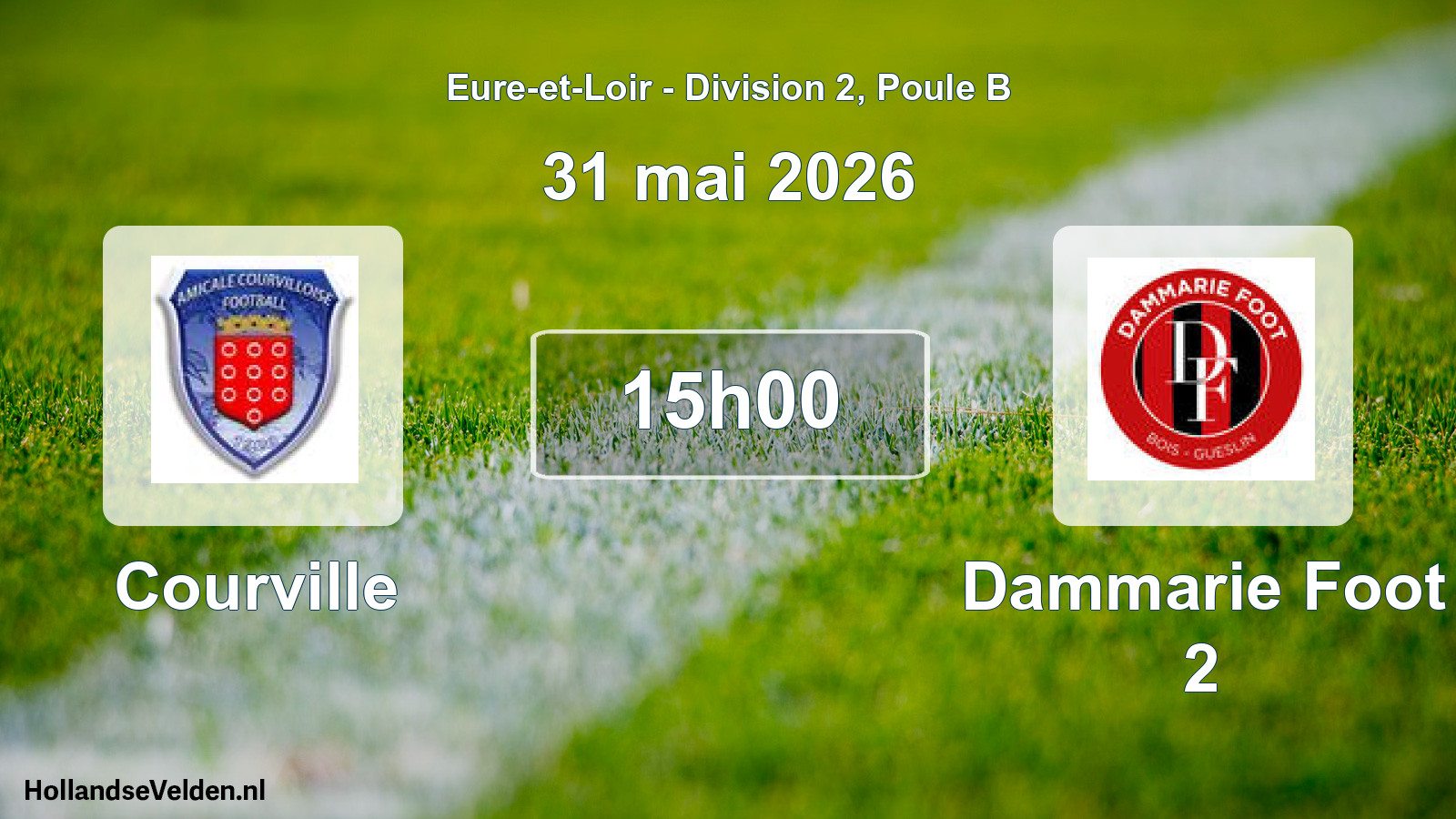 Geplande wedstrijd: Courville - Dammarie Foot 2 (31 mai 2026)