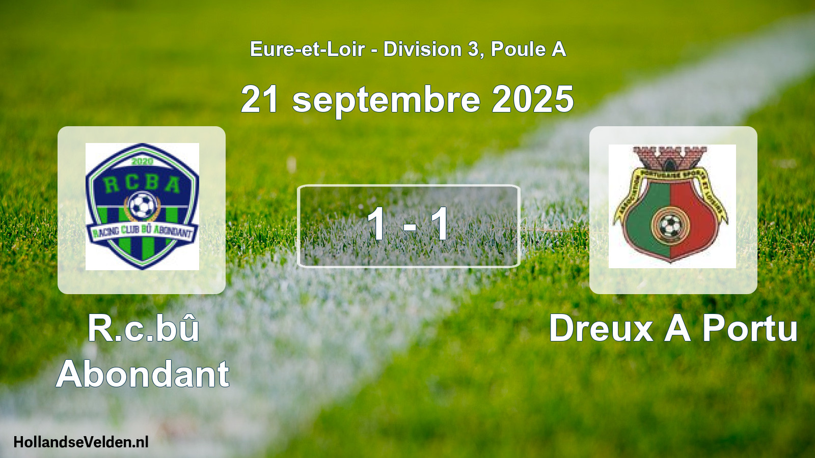 Gespeelde wedstrijd: R.c.bû Abondant - Dreux A Portu 1 - 1 (21 septembre 2025)