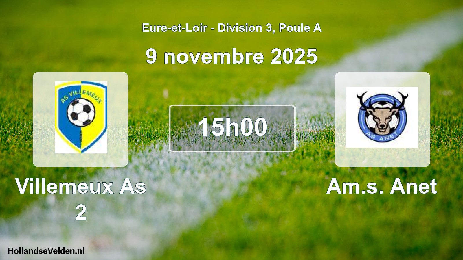 Geplande wedstrijd: Villemeux As 2 - Am.s. Anet (9 novembre 2025)