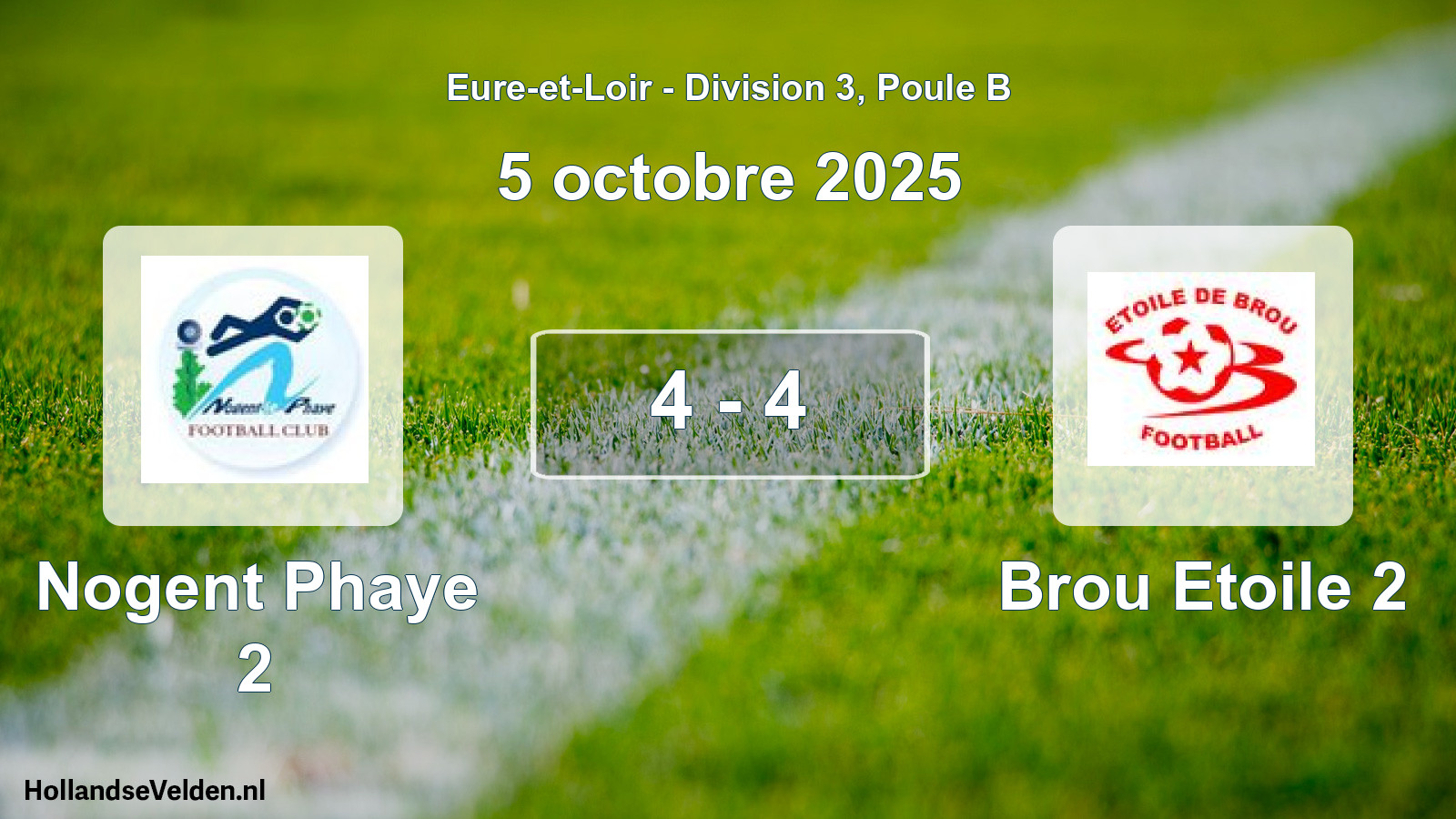Gespeelde wedstrijd: Nogent Phaye 2 - Brou Etoile 2 4 - 4 (5 octobre 2025)