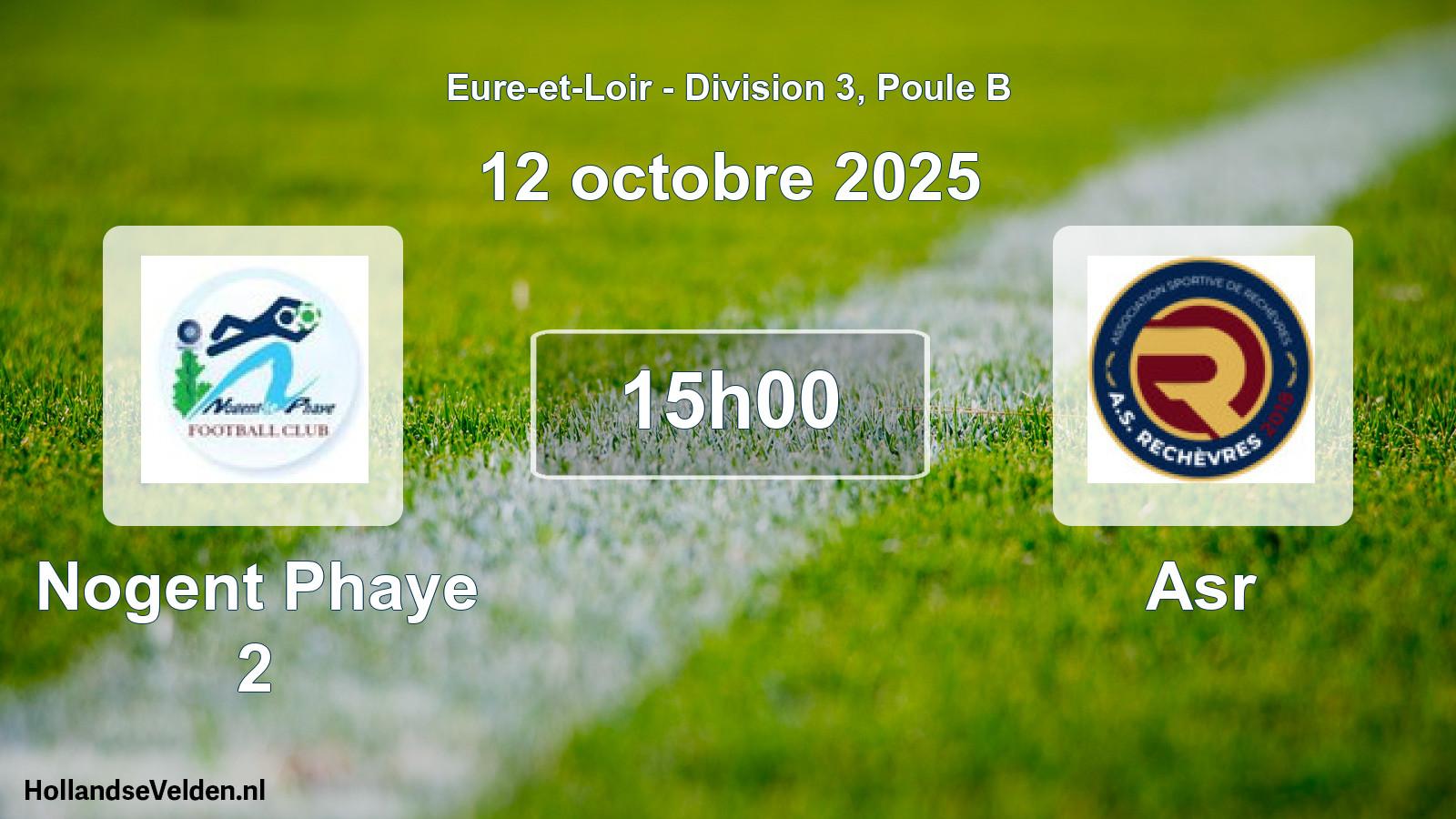 Geplande wedstrijd: Nogent Phaye 2 - Asr (12 oktober 2025)