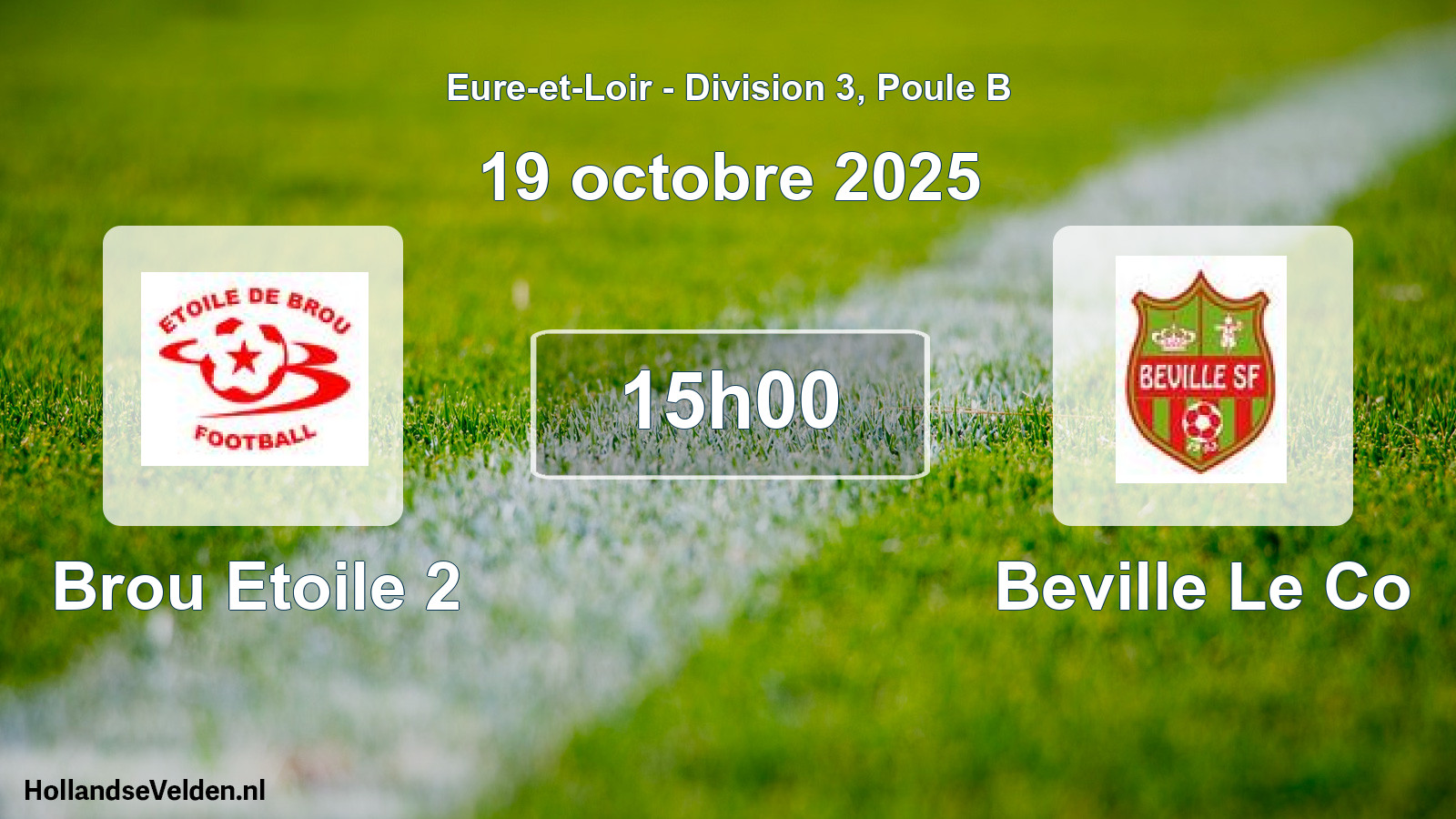 Geplande wedstrijd: Brou Etoile 2 - Beville Le Co (19 octobre 2025)