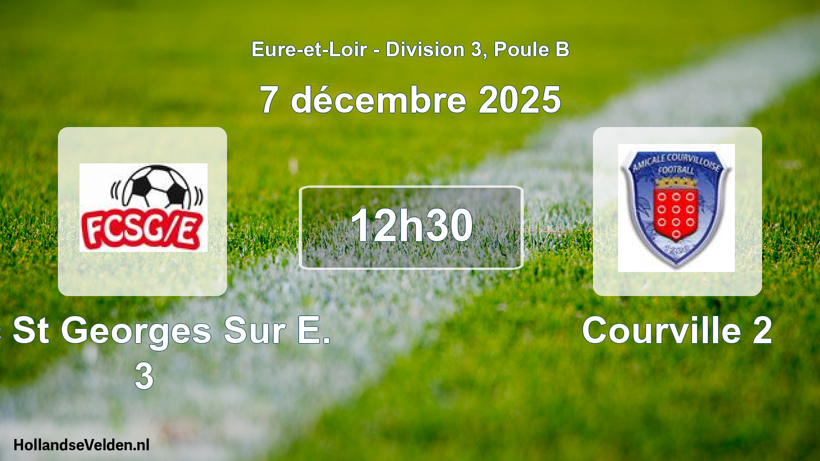 Geplande wedstrijd: Fc St Georges Sur E. 3 - Courville 2 (7 december 2025)