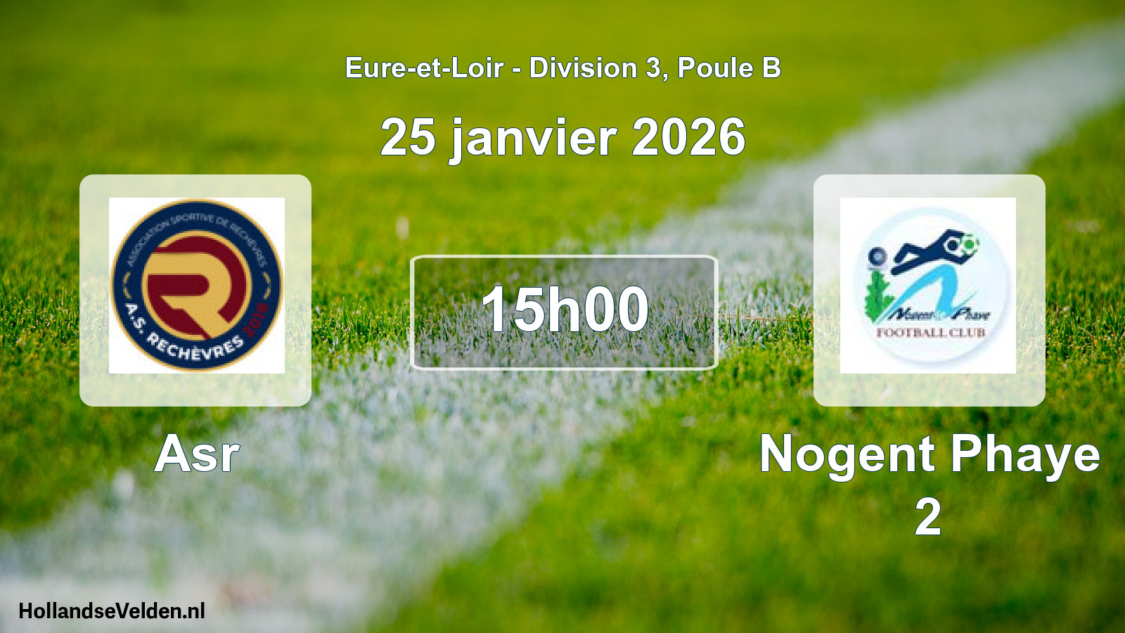 Geplande wedstrijd: Asr - Nogent Phaye 2 (25 januari 2026)