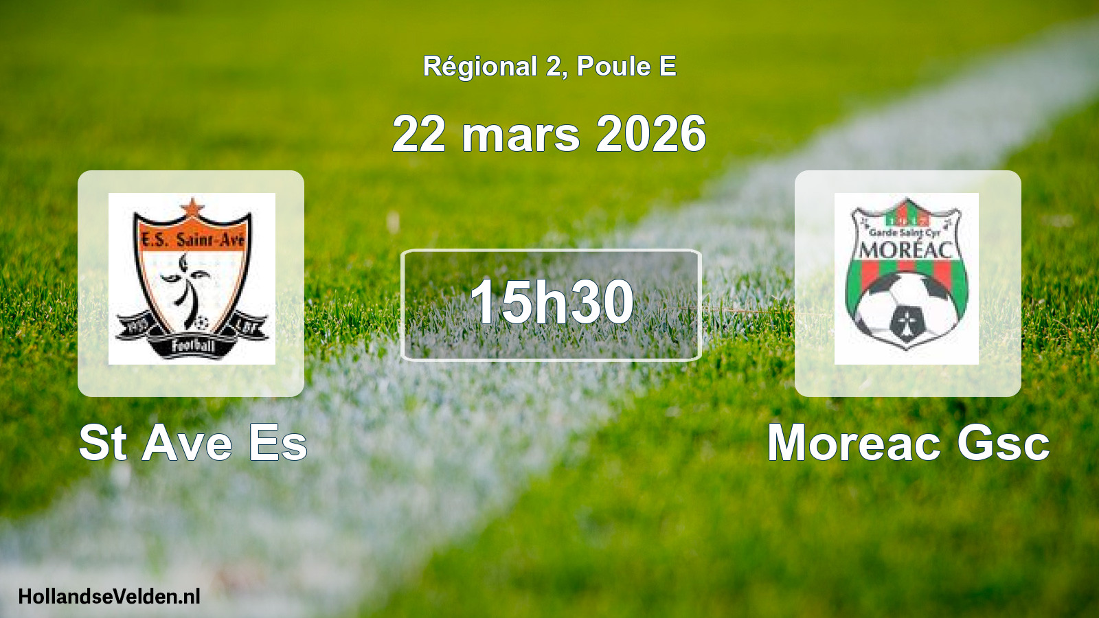 Geplande wedstrijd: St Ave Es - Moreac Gsc (22 maart 2026)