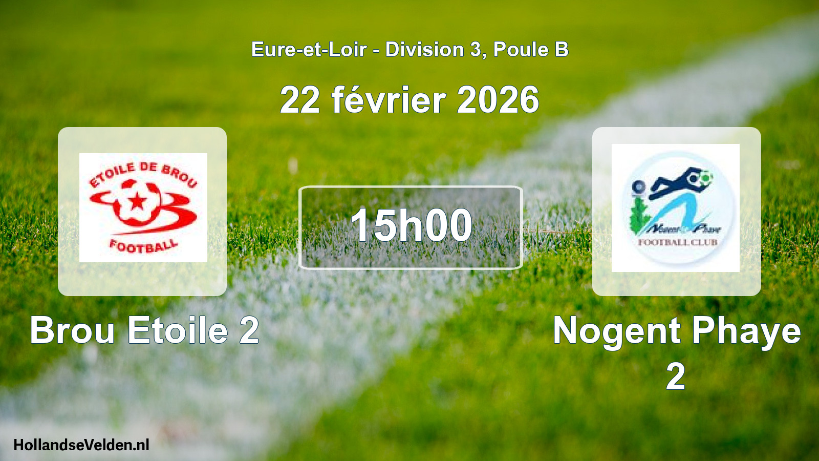 Geplande wedstrijd: Brou Etoile 2 - Nogent Phaye 2 (22 février 2026)