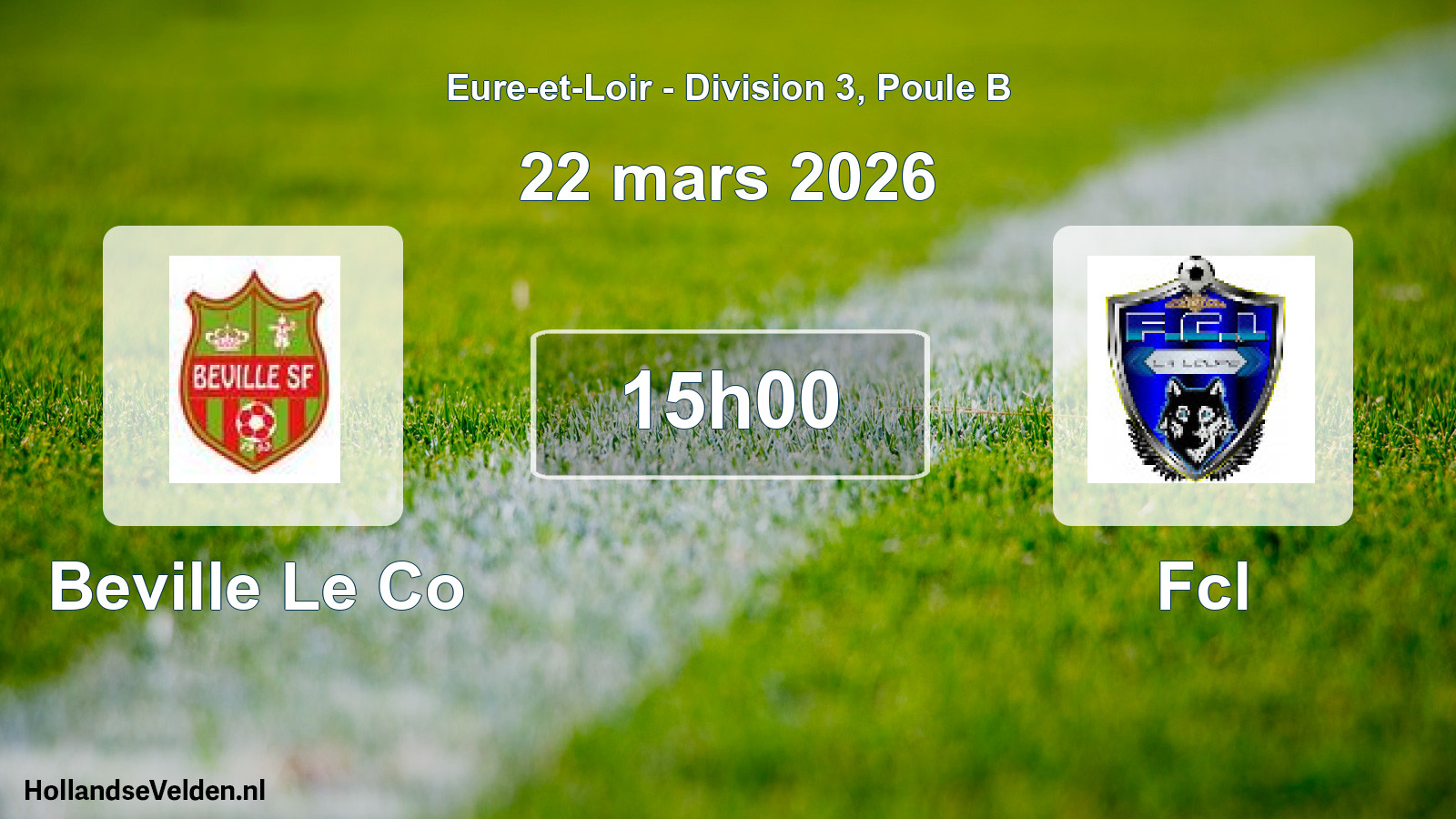 Geplande wedstrijd: Beville Le Co - Fcl (22 maart 2026)