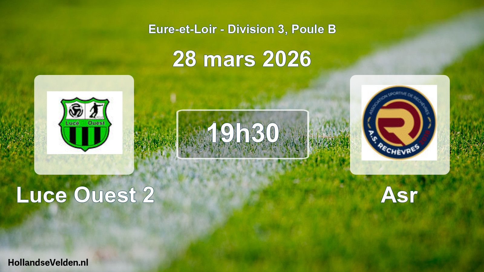 Geplande wedstrijd: Luce Ouest 2 - Asr (28 mars 2026)