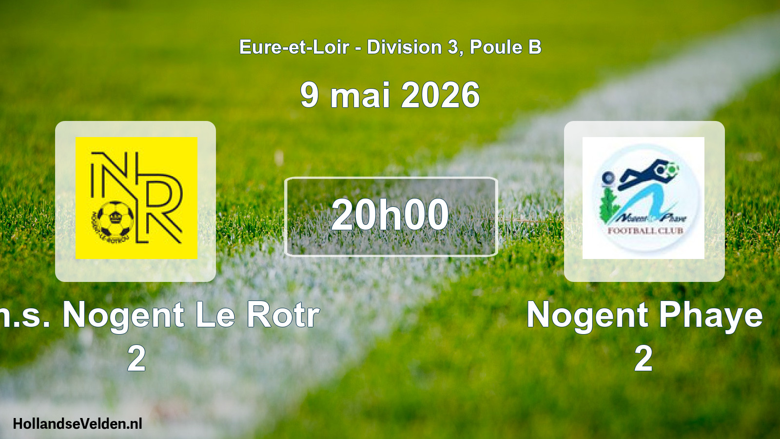 Geplande wedstrijd: Am.s. Nogent Le Rotr 2 - Nogent Phaye 2 (9 mei 2026)