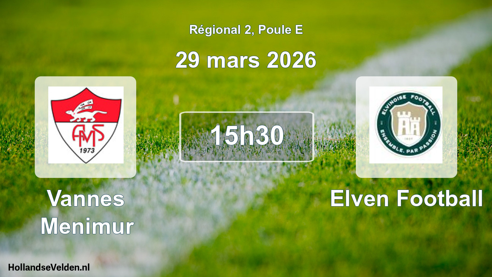 Geplande wedstrijd: Vannes Menimur - Elven Football (29 mars 2026)