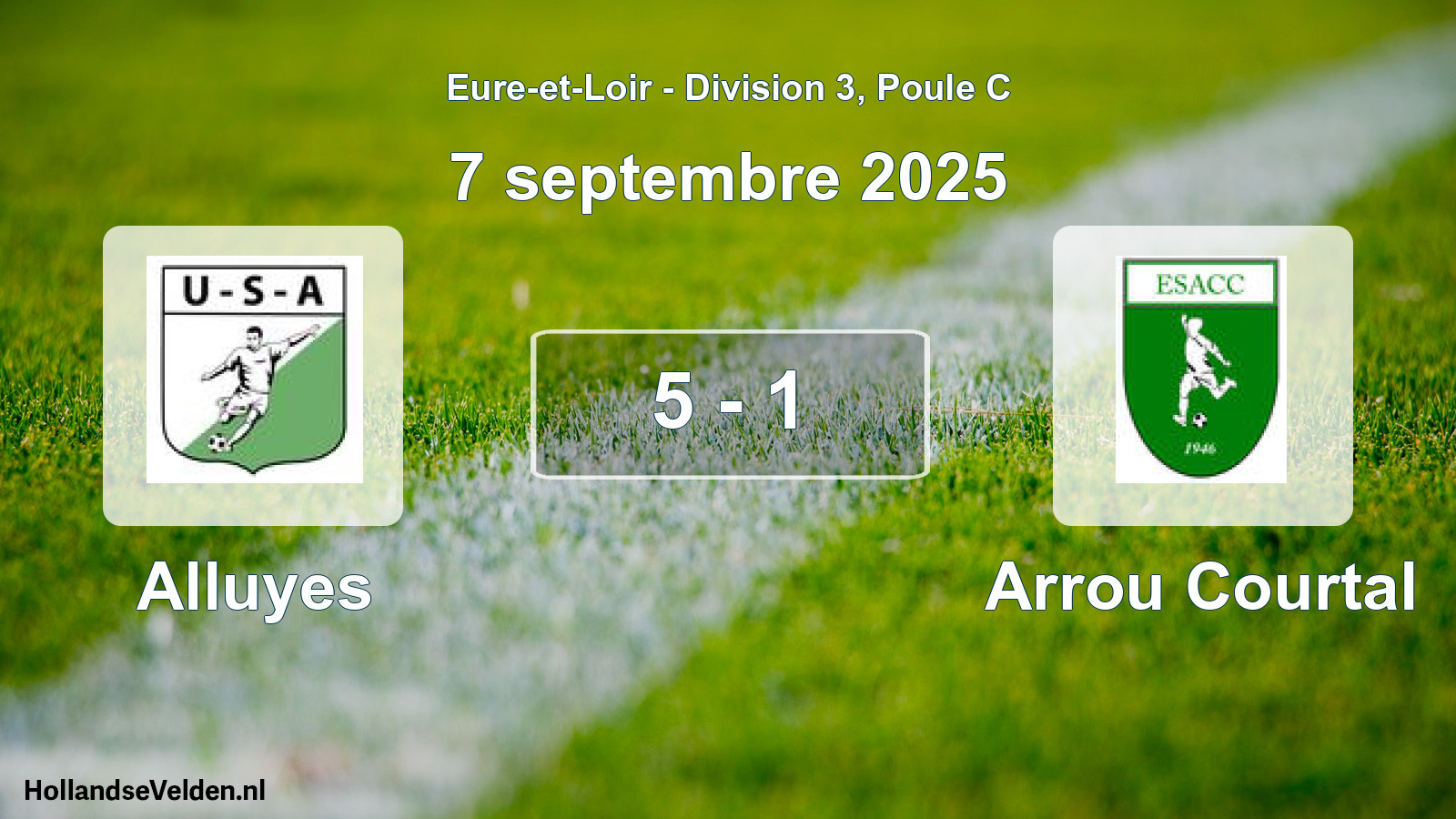 Gespeelde wedstrijd: Alluyes - Arrou Courtal 5 - 1 (7 septembre 2025)