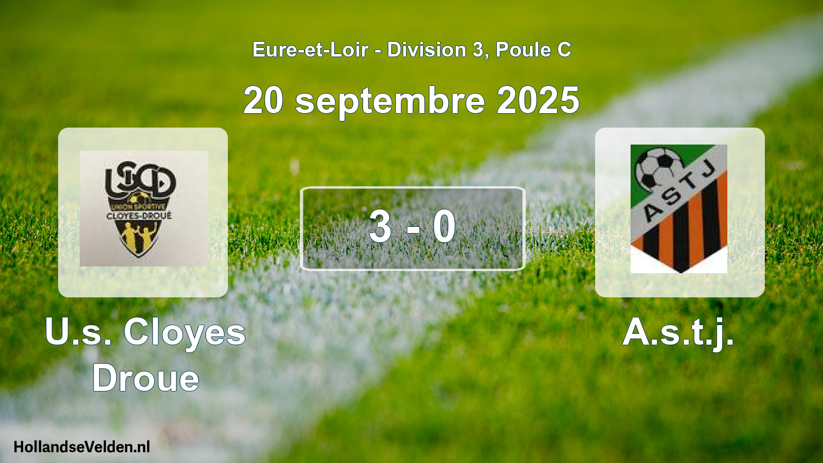 Gespeelde wedstrijd: U.s. Cloyes Droue - A.s.t.j. 3 - 0 (20 september 2025)