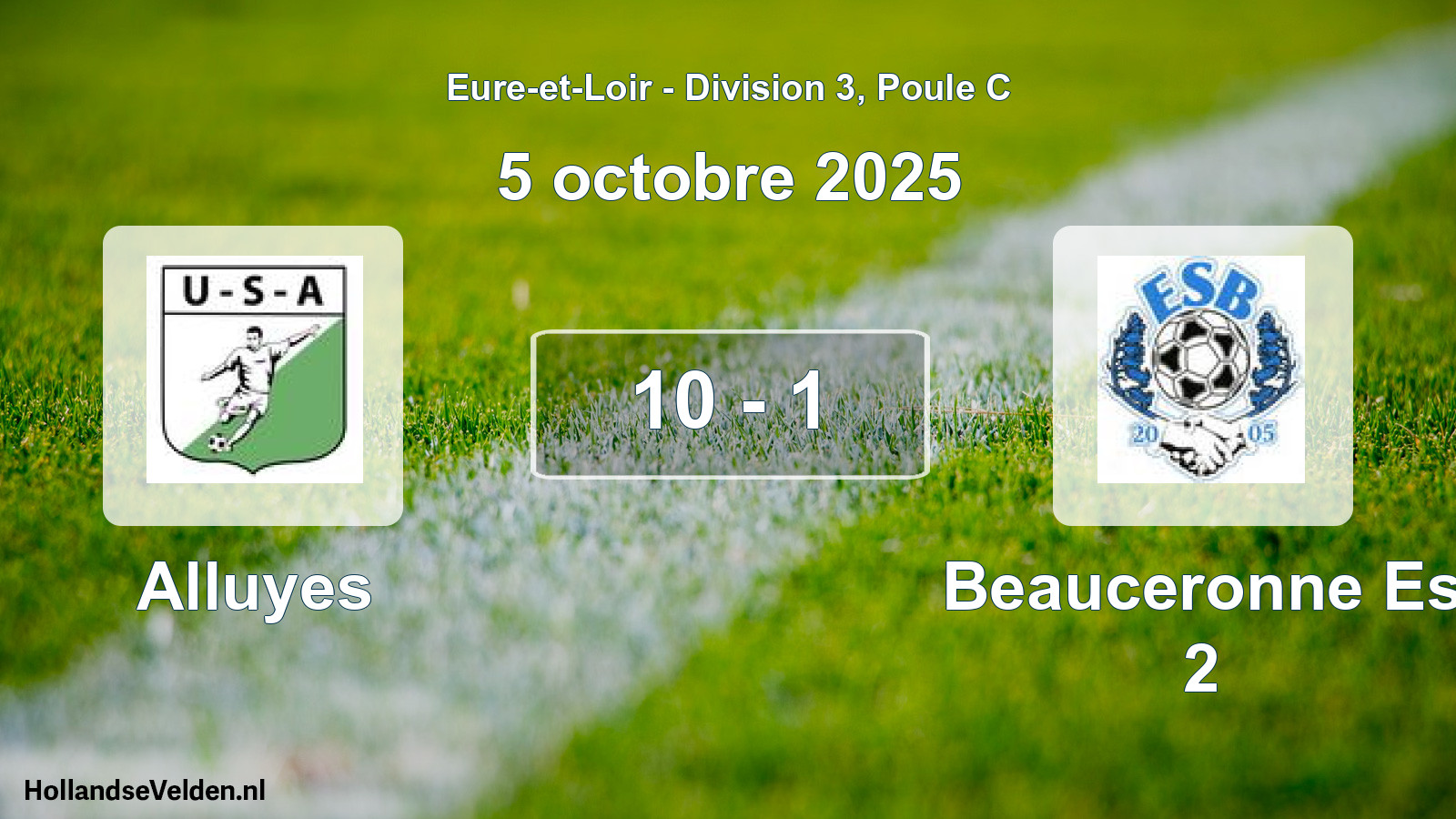 Gespeelde wedstrijd: Alluyes - Beauceronne Es 2 10 - 1 (5 oktober 2025)