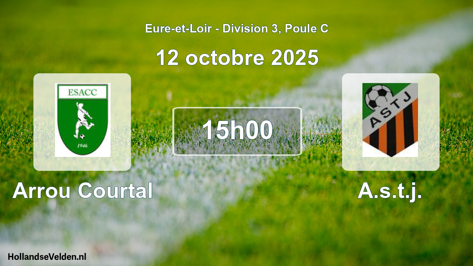 Geplande wedstrijd: Arrou Courtal - A.s.t.j. (12 octobre 2025)