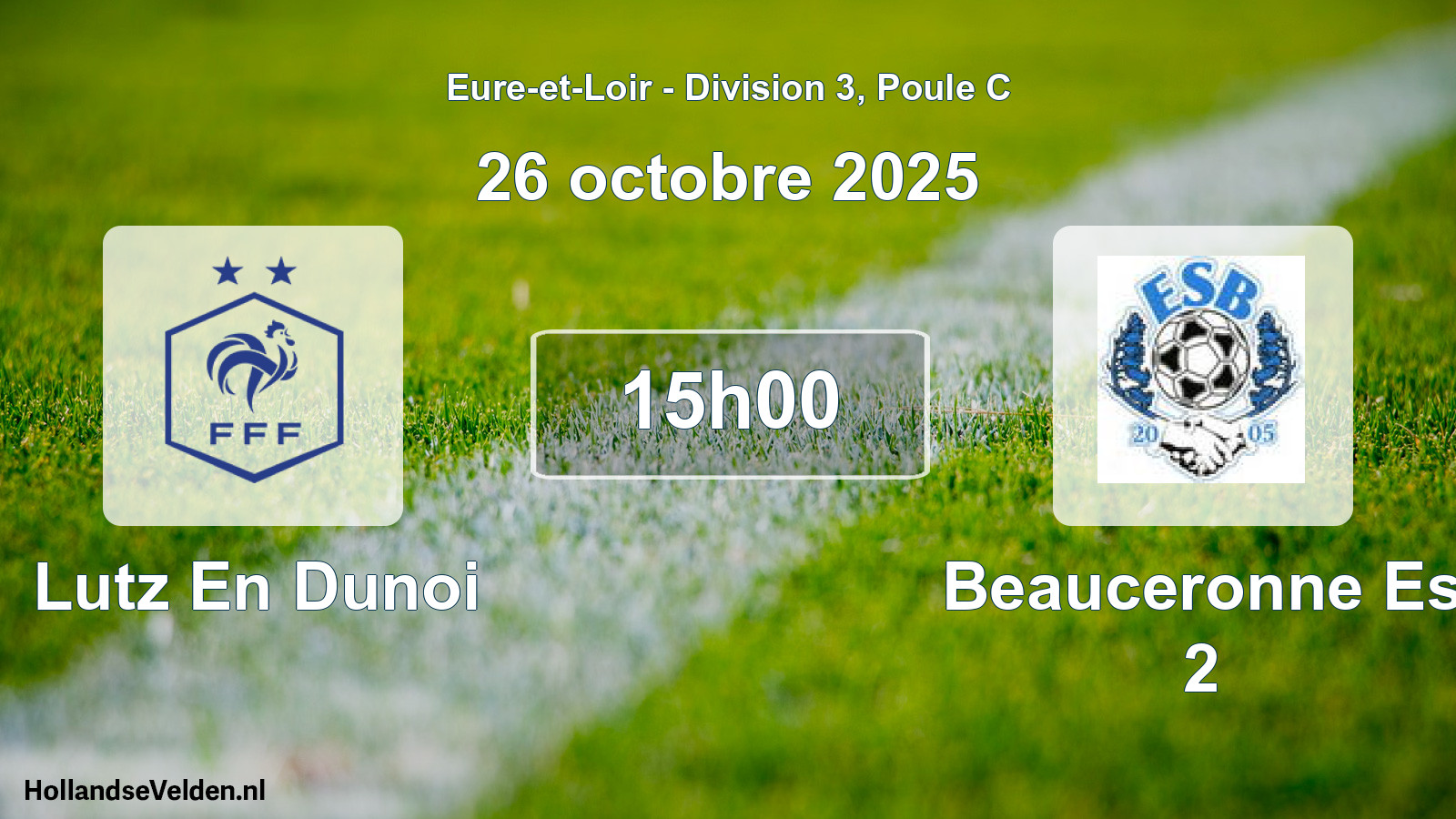 Geplande wedstrijd: Lutz En Dunoi - Beauceronne Es 2 (26 oktober 2025)