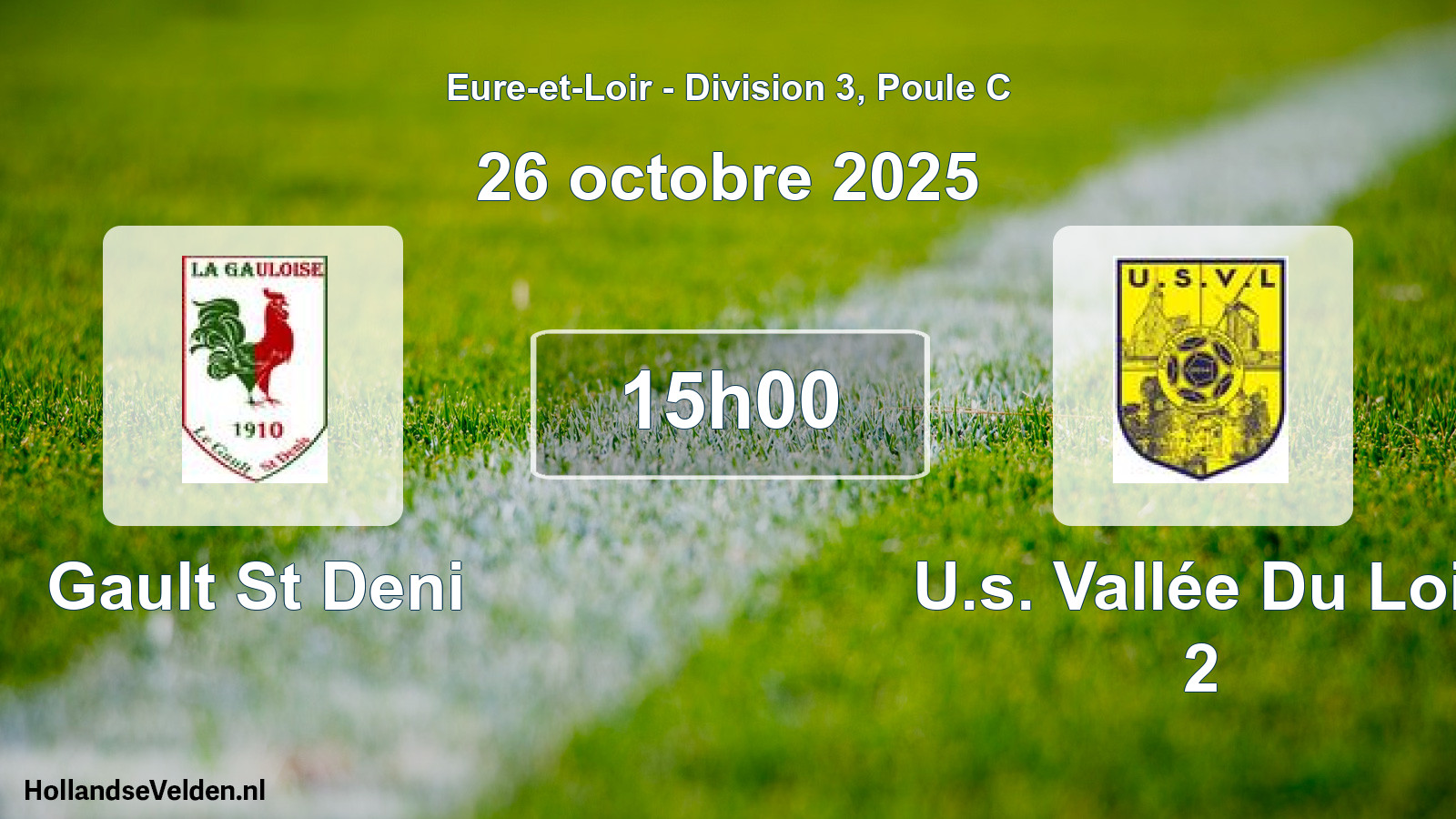 Geplande wedstrijd: Gault St Deni - U.s. Vallée Du Loir 2 (26 oktober 2025)