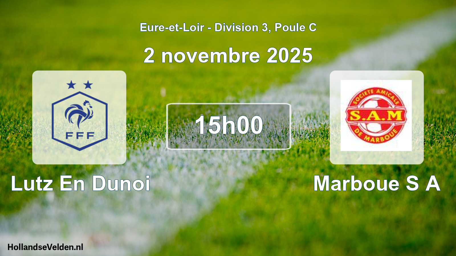 Geplande wedstrijd: Lutz En Dunoi - Marboue S A (2 novembre 2025)