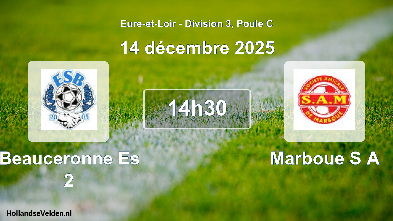 Scheduled Match: Beauceronne Es 2 - Marboue S A (14 December 2025)