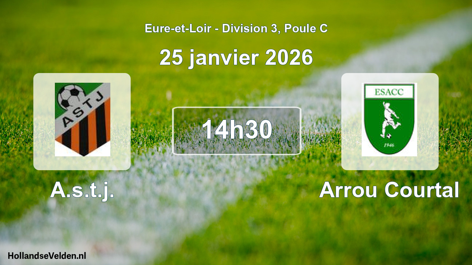 Geplande wedstrijd: A.s.t.j. - Arrou Courtal (25 janvier 2026)