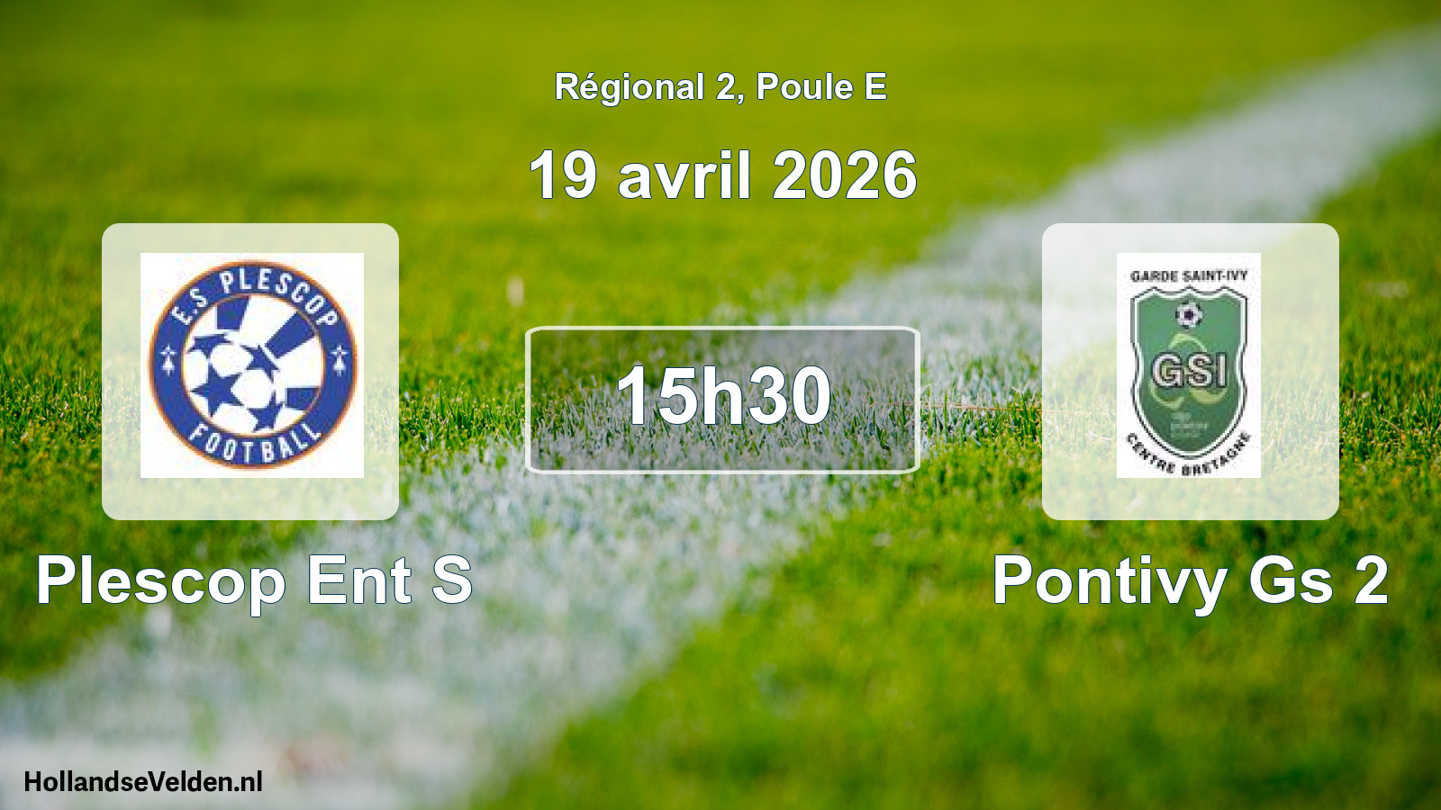 Scheduled Match: Plescop Ent S - Pontivy Gs 2 (19 April 2026)