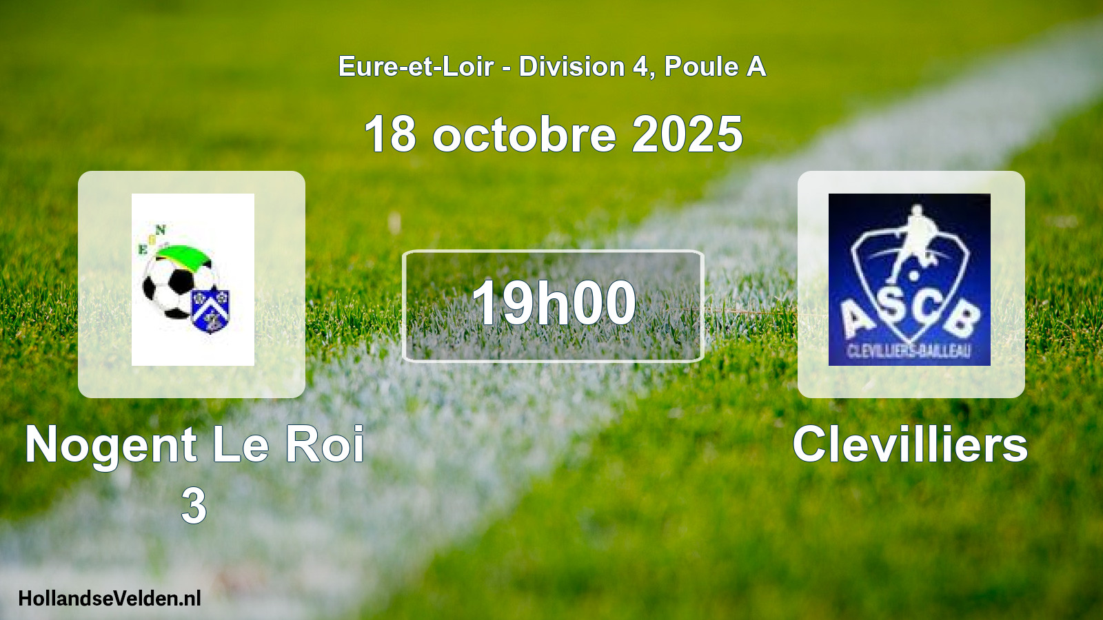 Geplande wedstrijd: Nogent Le Roi 3 - Clevilliers (18 octobre 2025)