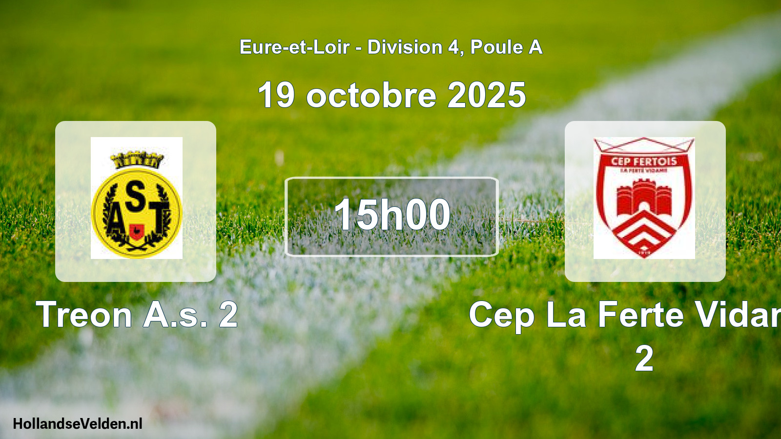 Geplande wedstrijd: Treon A.s. 2 - Cep La Ferte Vidame 2 (19 oktober 2025)