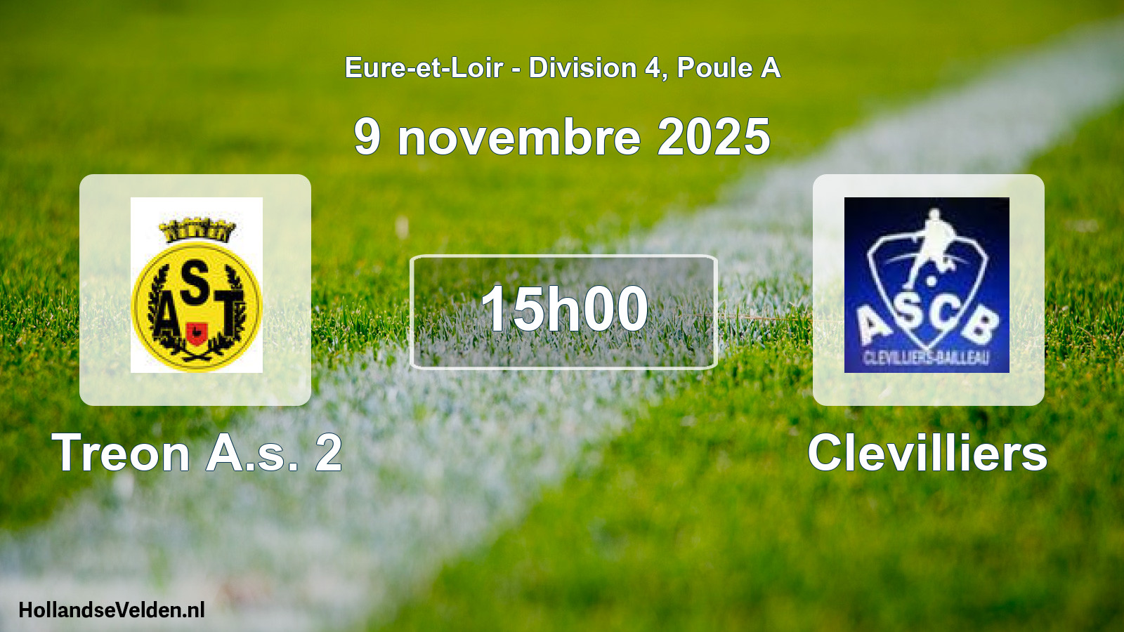 Geplande wedstrijd: Treon A.s. 2 - Clevilliers (9 november 2025)