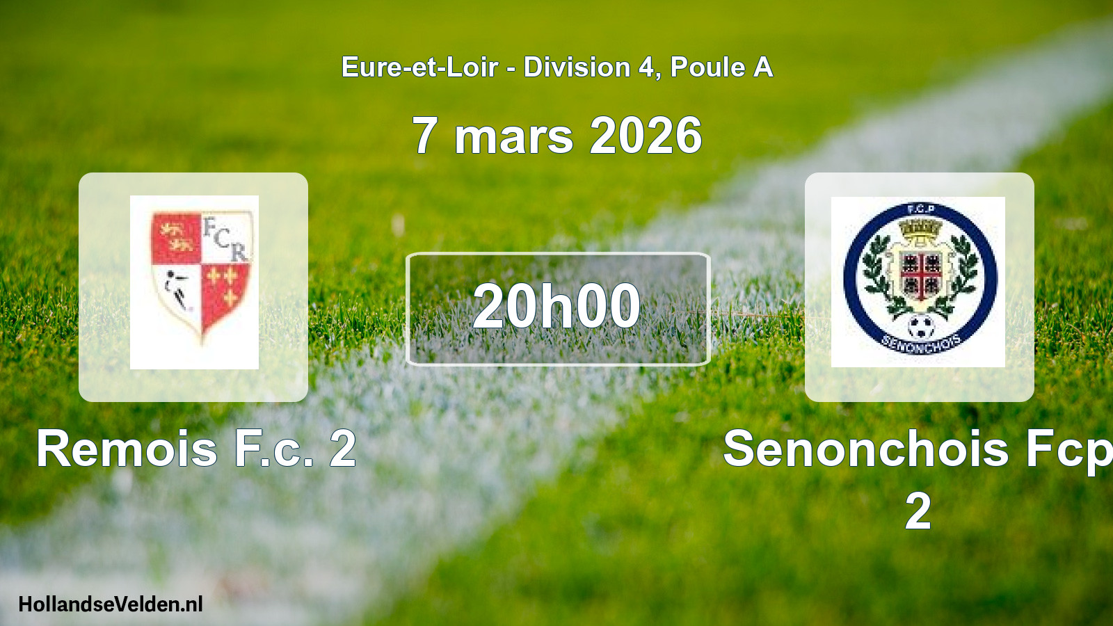 Geplande wedstrijd: Remois F.c. 2 - Senonchois Fcp 2 (7 maart 2026)