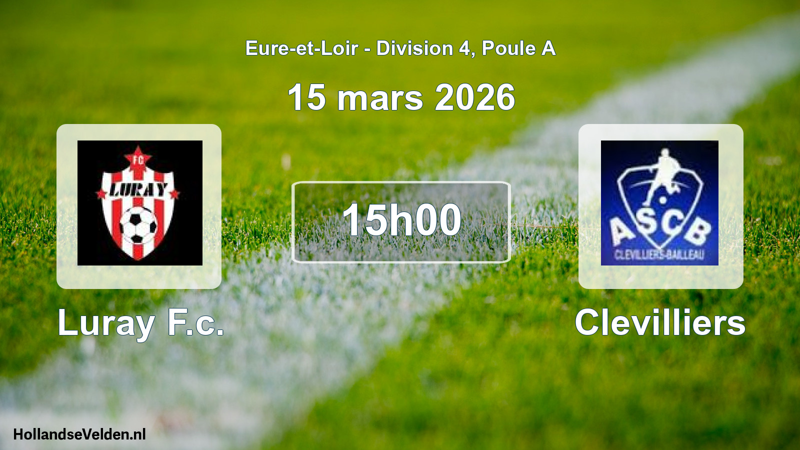 Geplande wedstrijd: Luray F.c. - Clevilliers (15 mars 2026)
