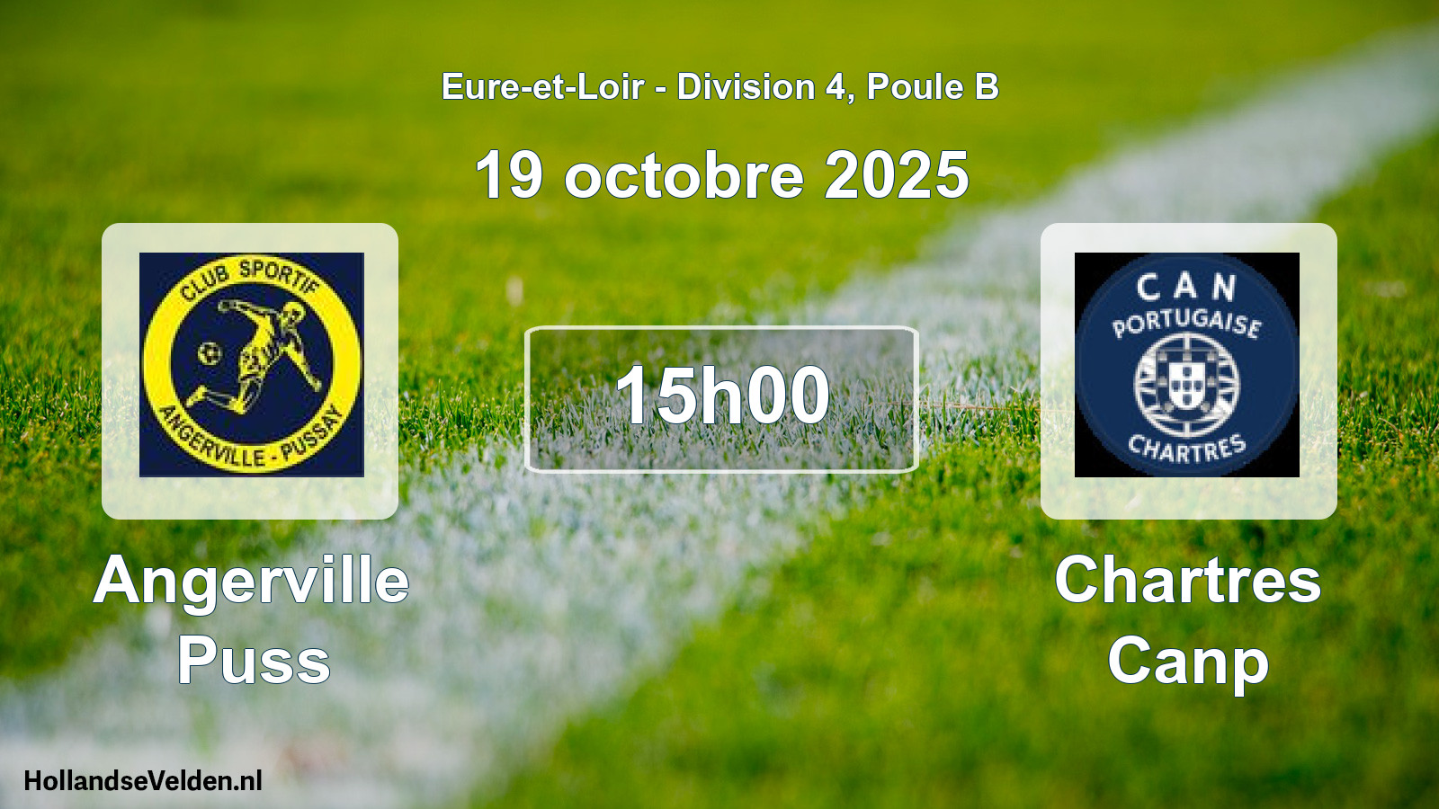 Geplande wedstrijd: Angerville Puss - Chartres Canp (19 octobre 2025)