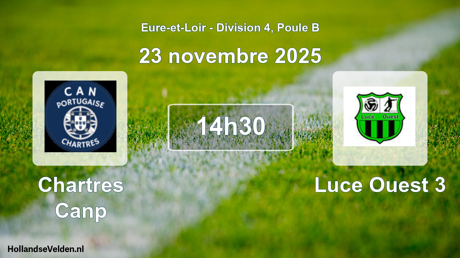Geplande wedstrijd: Chartres Canp - Luce Ouest 3 (23 novembre 2025)