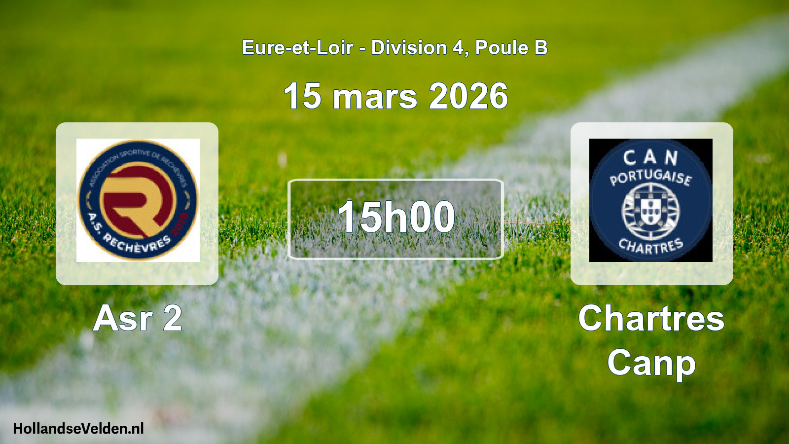 Geplande wedstrijd: Asr 2 - Chartres Canp (15 maart 2026)