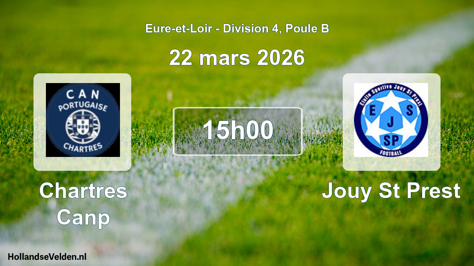 Geplande wedstrijd: Chartres Canp - Jouy St Prest (22 mars 2026)