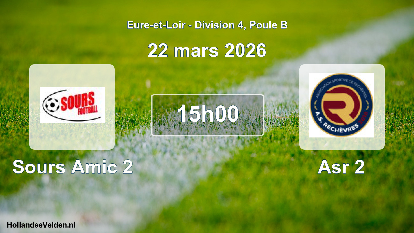 Geplande wedstrijd: Sours Amic 2 - Asr 2 (22 mars 2026)