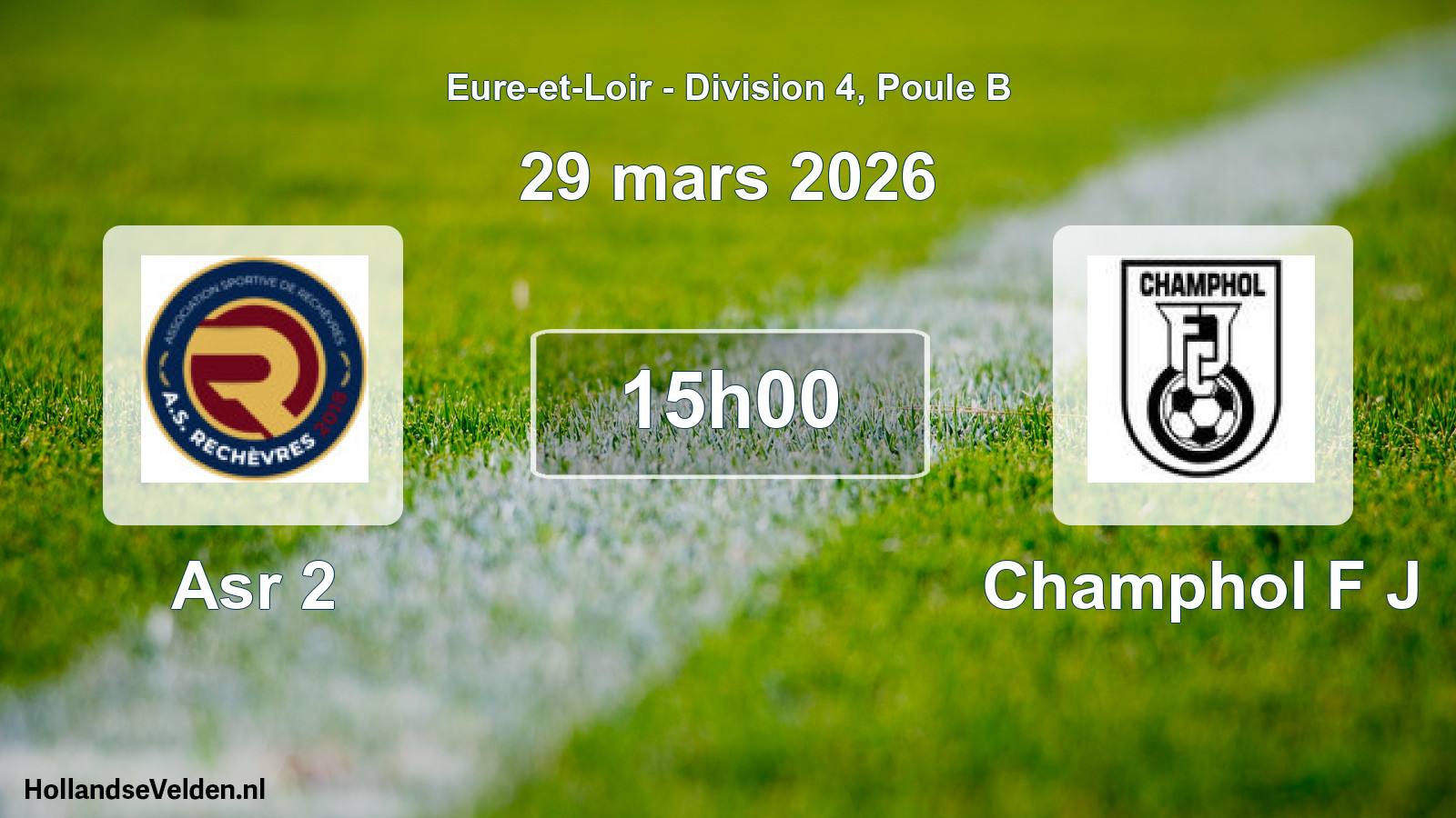 Geplande wedstrijd: Asr 2 - Champhol F J (29 mars 2026)