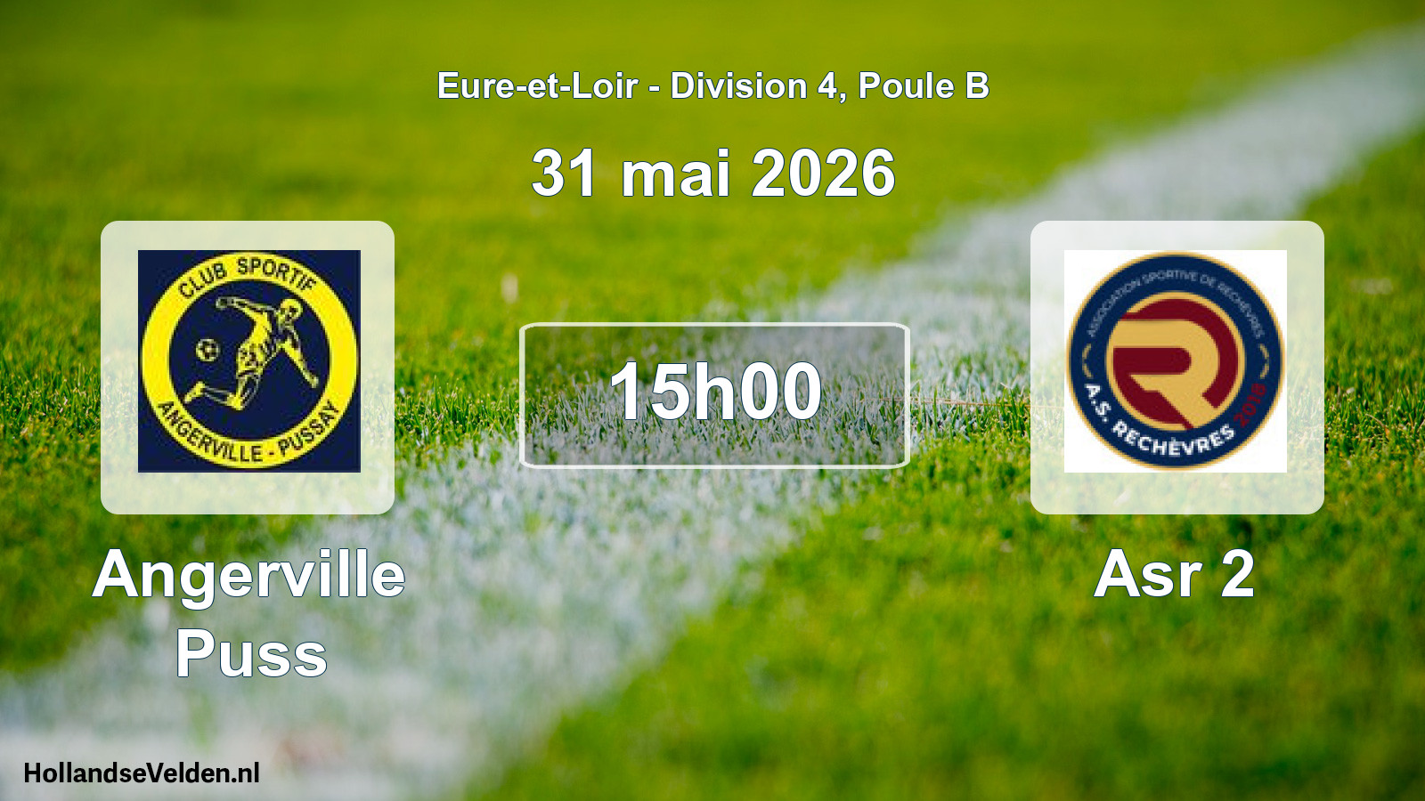 Geplande wedstrijd: Angerville Puss - Asr 2 (31 mai 2026)