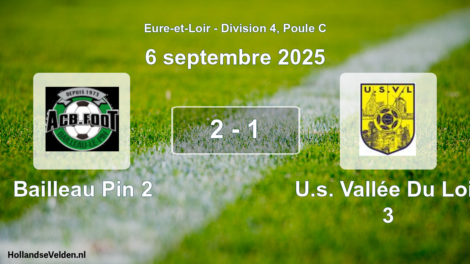 Total number of matches played: Bailleau Pin 2 - U.s. Vallée Du Loir 3 2 - 1 (6 September 2025)