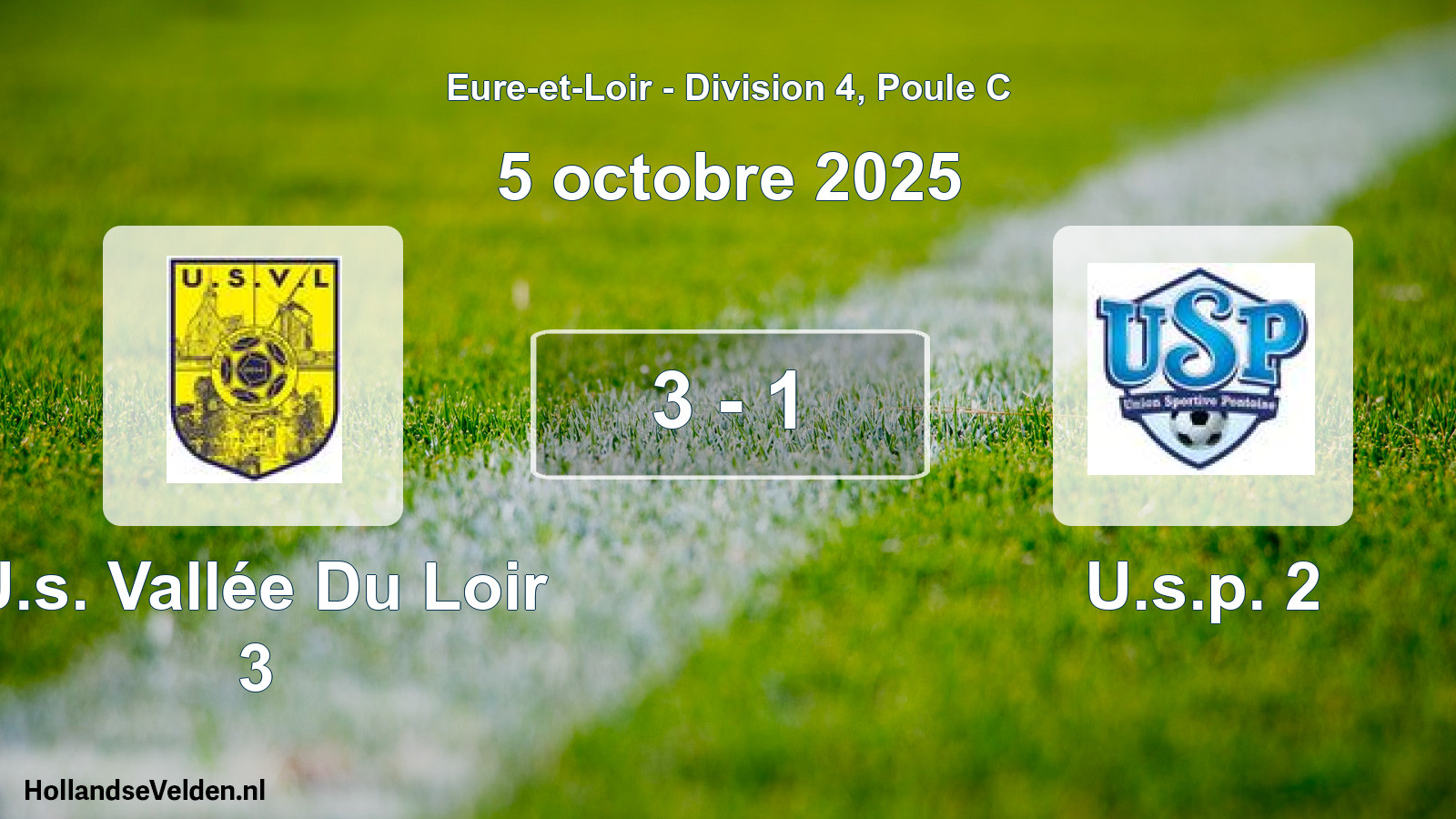 Total number of matches played: U.s. Vallée Du Loir 3 - U.s.p. 2 3 - 1 (5 October 2025)