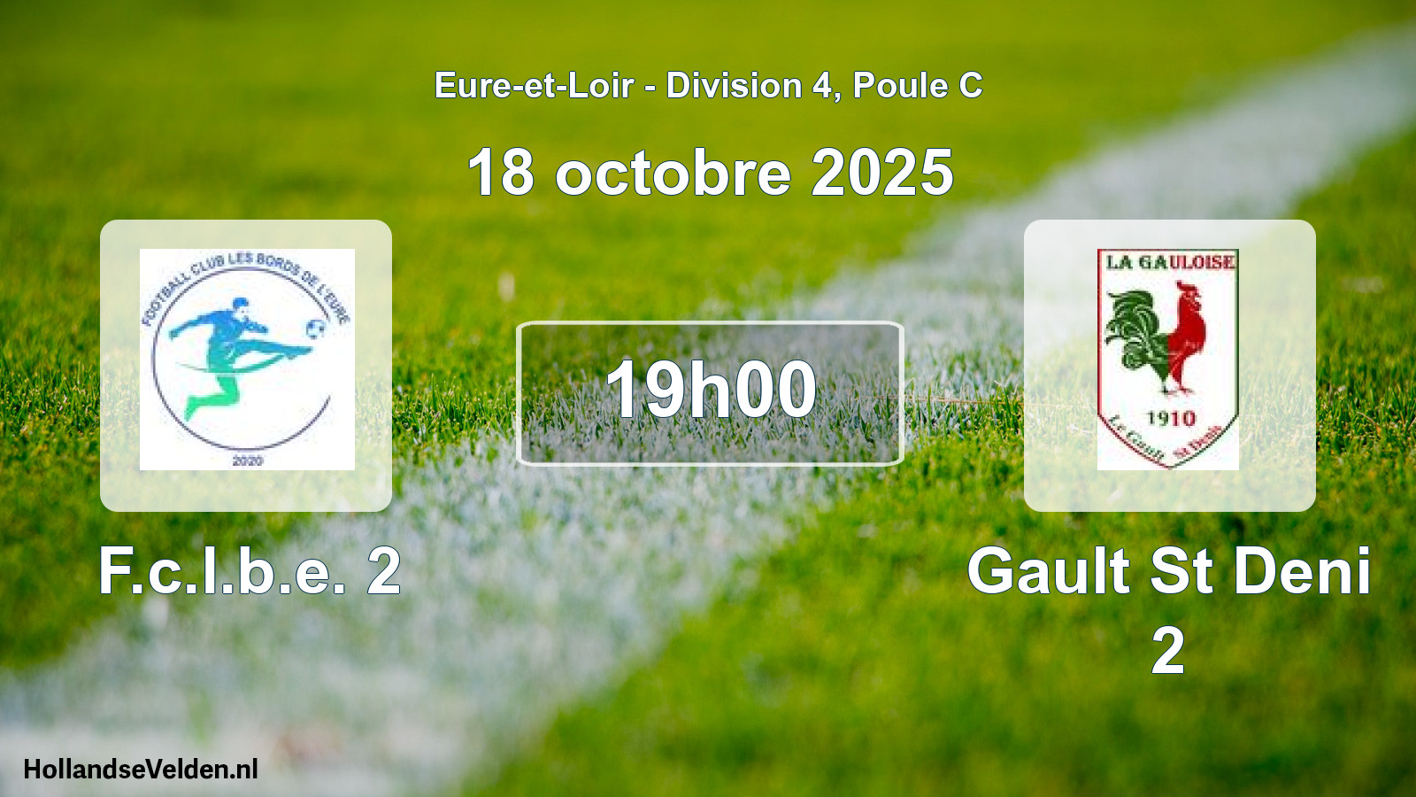 Geplande wedstrijd: F.c.l.b.e. 2 - Gault St Deni 2 (18 oktober 2025)