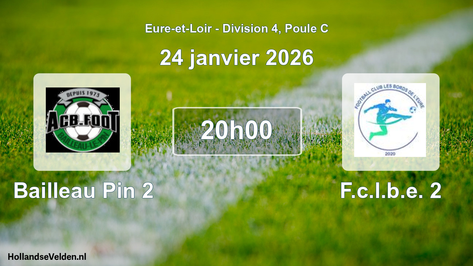 Geplande wedstrijd: Bailleau Pin 2 - F.c.l.b.e. 2 (24 janvier 2026)