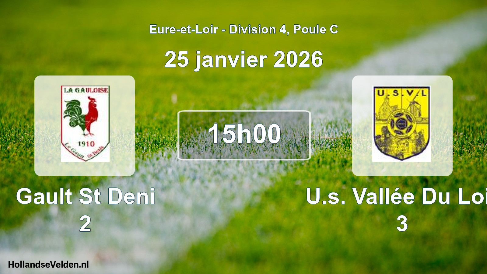 Geplande wedstrijd: Gault St Deni 2 - U.s. Vallée Du Loir 3 (25 januari 2026)
