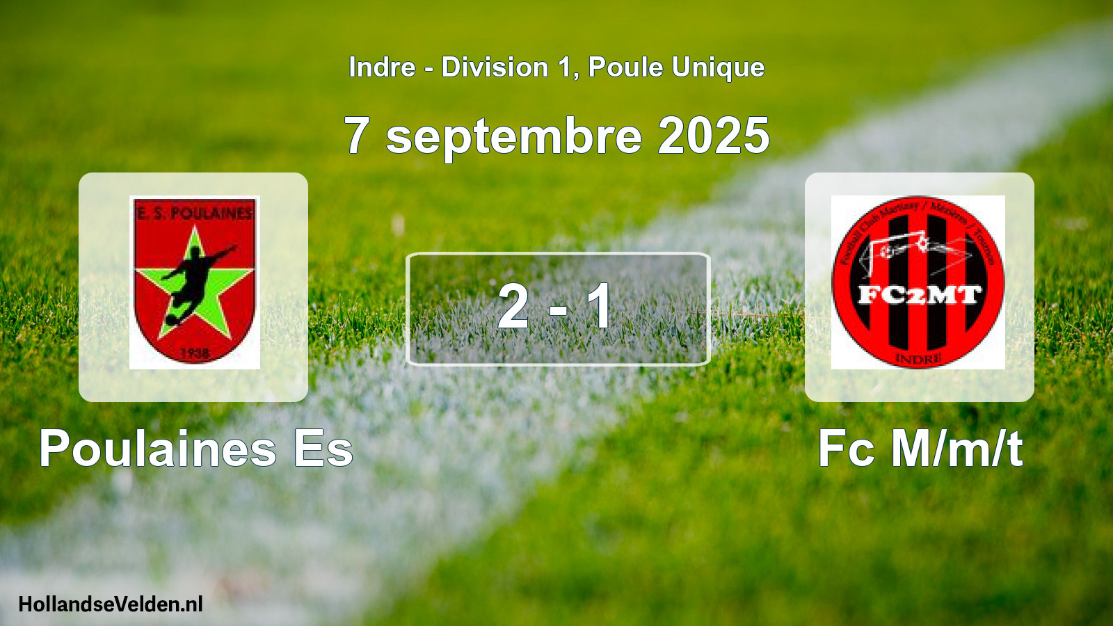 Gespeelde wedstrijd: Poulaines Es - Fc M/m/t 2 - 1 (7 septembre 2025)