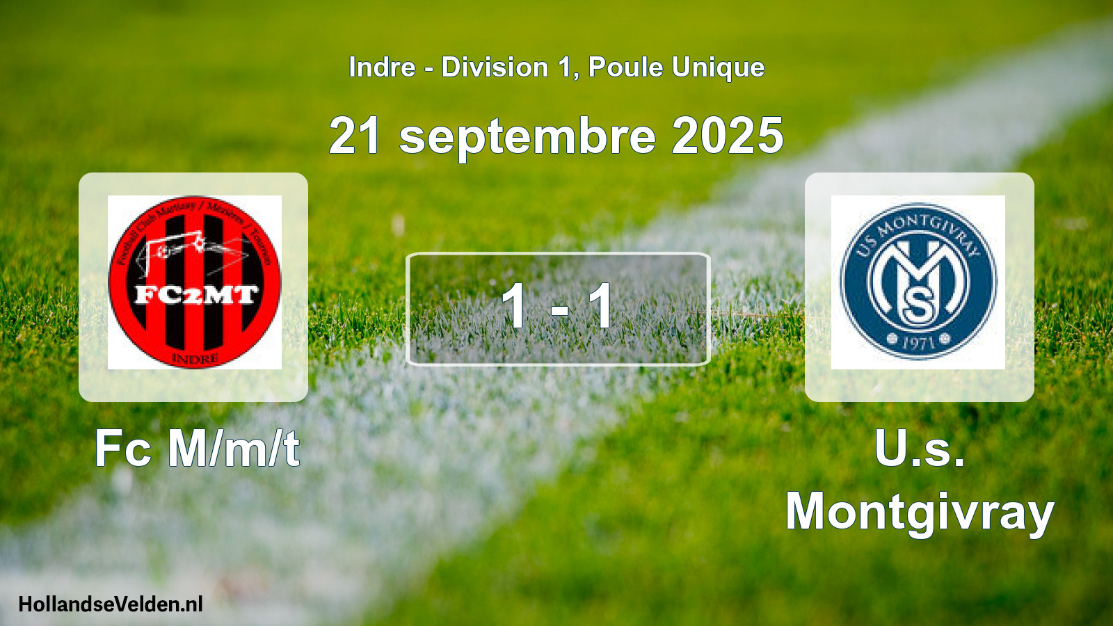 Total number of matches played: Fc M/m/t - U.s. Montgivray 1 - 1 (21 September 2025)