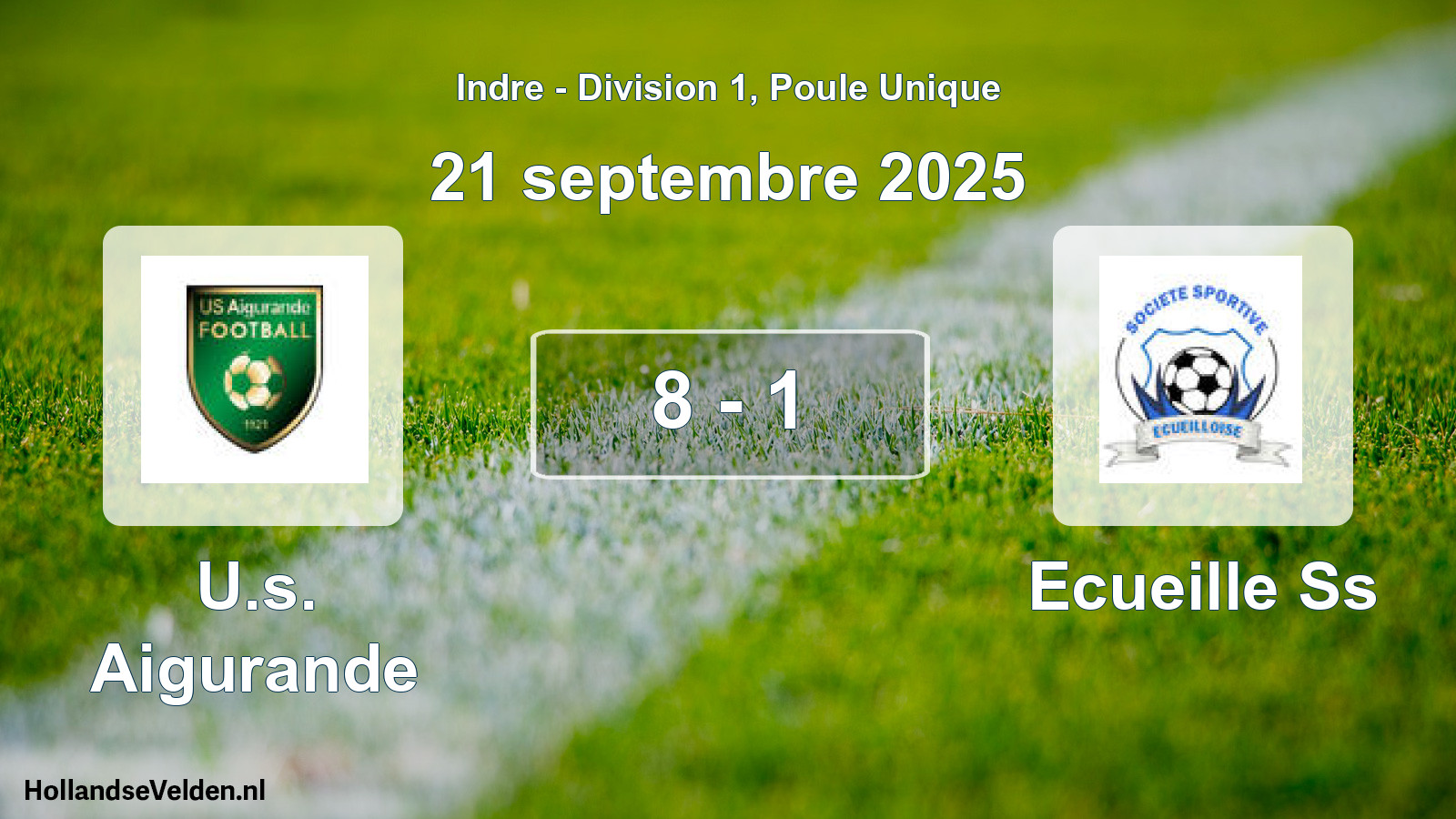 Gespeelde wedstrijd: U.s. Aigurande - Ecueille Ss 8 - 1 (21 september 2025)